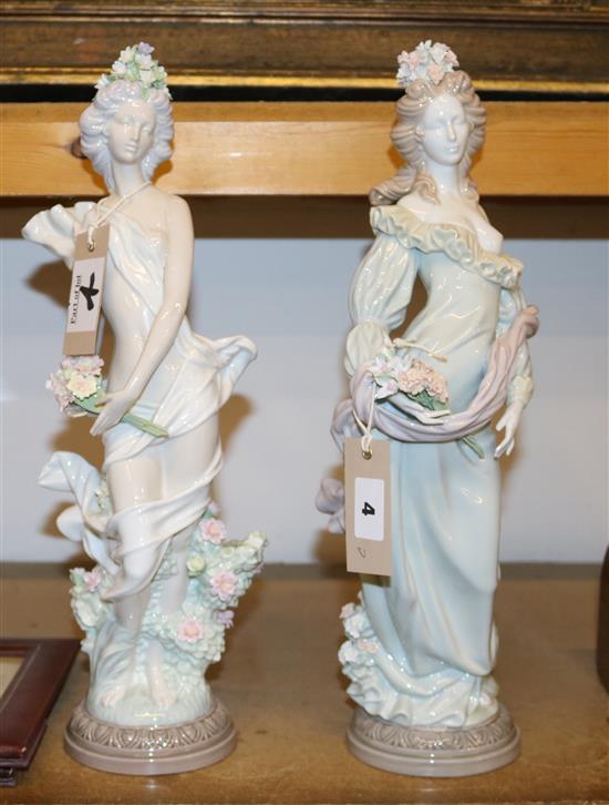 2 Lladro figs: Classic Spring and Classic Fall, Ltd ed with docs
